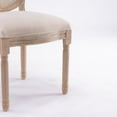 thumbnail image 4 of French Style Solid Wood Frame Antique Painting Linen Fabric Oval Back Dining Chair,Set of 2,Cream, 4 of 8