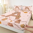 thumbnail image 4 of Erosebridal Kids Brown Capybara Queen Sheet Sets, Initial A Letter Bed Set, 4 Pieces, 4 of 5