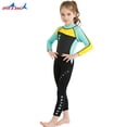 thumbnail image 3 of Niños con traje de baño con cuello redondo traje de baño de una pieza Traje de baño elástico para niñas Nylon Surfing Ropa Traje de baño para nadar Buceo Verde L Kearding OD003305-08, 3 of 7