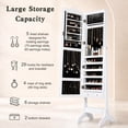 thumbnail image 3 of LIVIZA Lockable Full-Length Mirror Jewelry Cabinet with LED Lights and 4 Tilting Angles , Standing Jewelry Armoire Organizer, 3 of 11