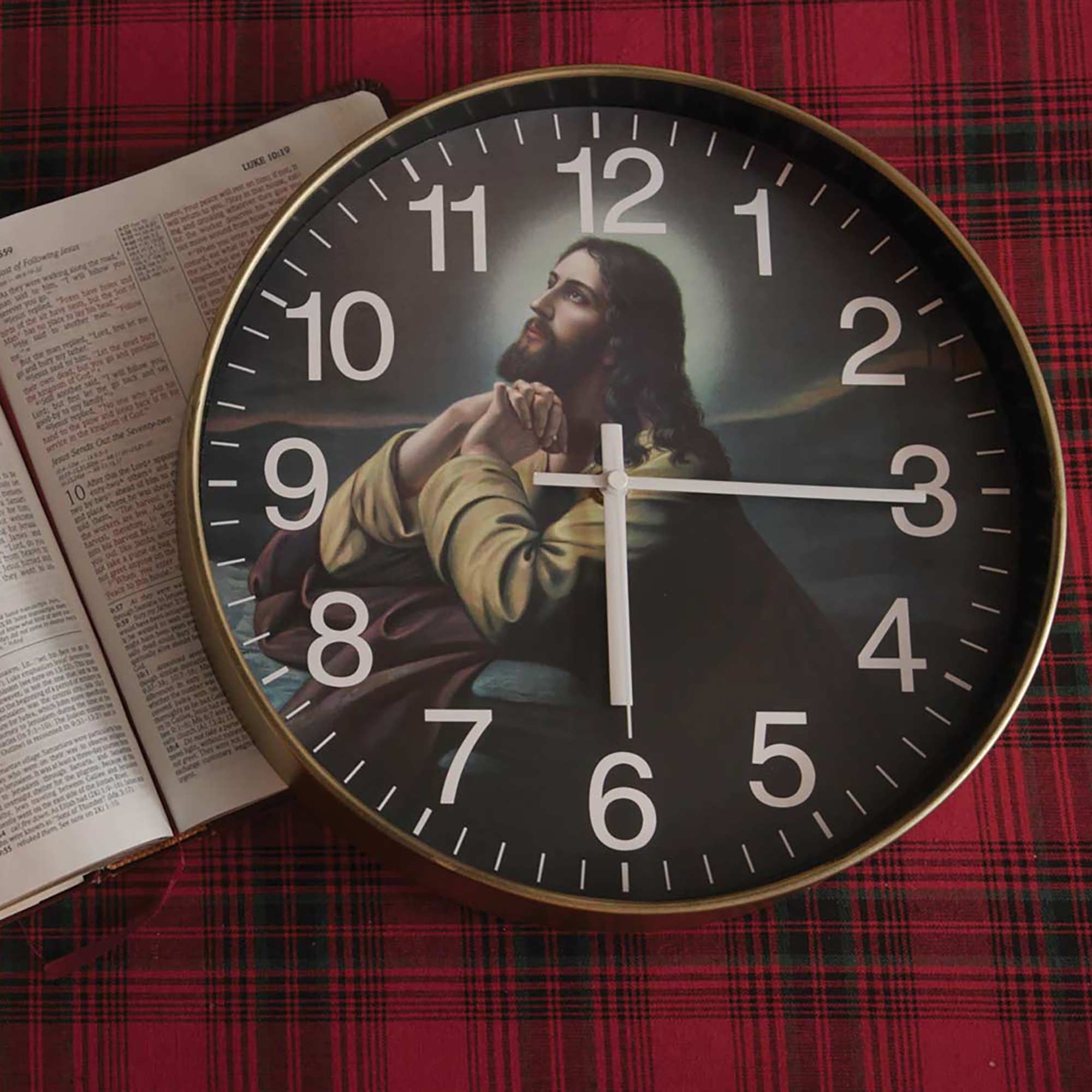 National Express 10" Quartz The Prayer Indoor Wall Clock, Easy Installation
