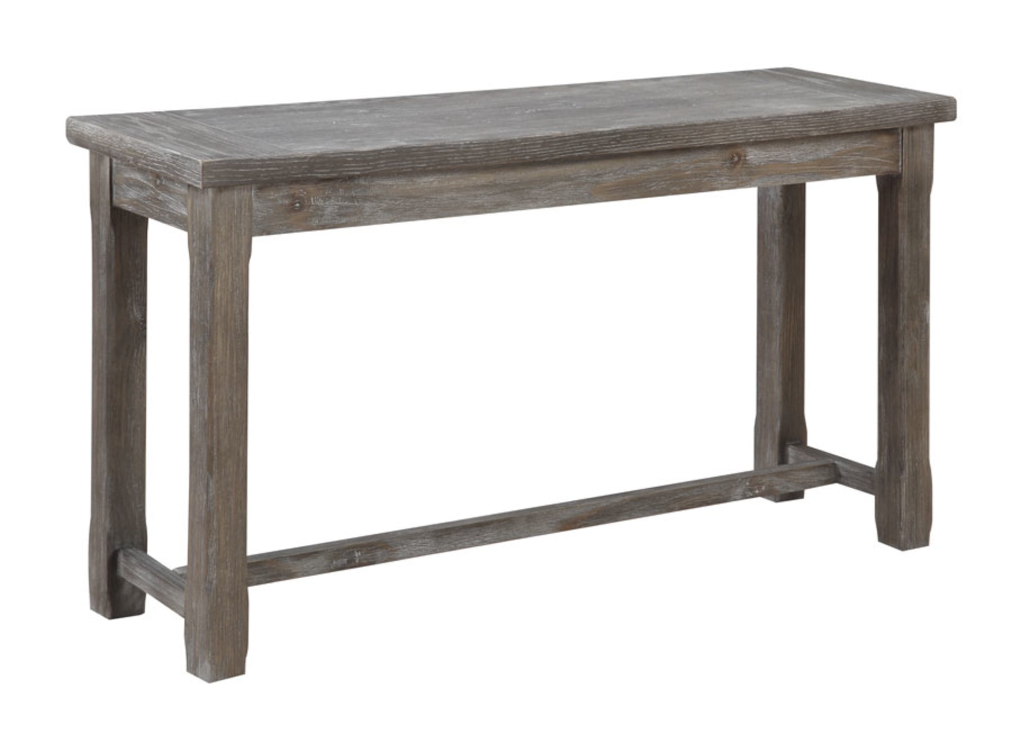Emerald Home Paladin Rustic Charcoal Gray Sofa Table With Plank Style Top And Farmhouse Timber Legs