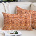 thumbnail image 2 of Boho Orange Pillow Covers 12"x20", Country Style Bohemian Floral Retro Tribal Soft Brushed Microfiber Breathable Throw Pillow Covers, Pillowcase with Zipper for Couch Sofa Bedroom Living Room, 2 of 9