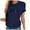 Navy, variant on WREESH Women's Heartbeat Graphic T-Shirt Cute Love Heart Print Casual Short Sleeve Crew Neck Top Red