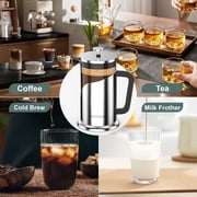 VAVSEA Double Wall French Press Coffee Maker, 35oz Coffee Press with Thicken Borosilicate Glass & 304 Stainless Steel for Travel & Home Use, Gifts for Valentine's Day