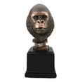 thumbnail image 5 of Rainforest Silverback Gorilla Head Bust Statue in Bronze Electroplated Finish, 5 of 11