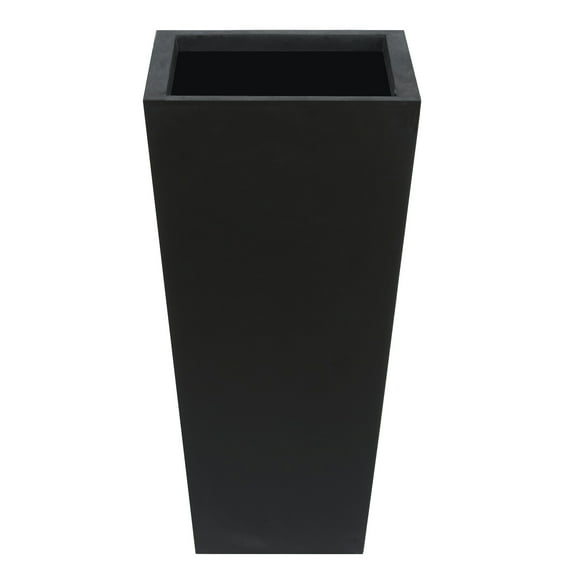 LuxenHome Black MgO 24.2in. H Tall Tapered Planter