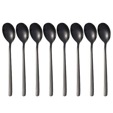 

Follure 8PCS Stainless Handle Coffee Steel With Long Spoons For Stirring Tea Kitchen，Dining & Bar round Place Mats Indoor Dining Washable