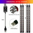 thumbnail image 4 of Car LED Strip Light, 4pcs 36 LED DC 12V Multicolor Music Car USB Interior Light LED Under Dash Lighting Kit with Sound Active Function & Wireless Remote Control, 4 of 7
