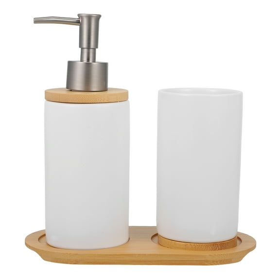 LOLIPPYY 1 Set of Bathroom Accessories Set Square Soap Dispenser and Toothbrush Holder