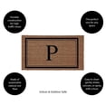 thumbnail image 2 of Evergreen Monogram Indoor Outdoor 100% Natural Coir Doormat 28" x 16" |  Letter  "P", 2 of 3