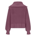 thumbnail image 5 of HAiming Womens Sweaters Fall Trendy Half Zip Sweater Casual Long Sleeve Lapel V Neck Ribbed Knit Pullover Jumper Tops, 5 of 5