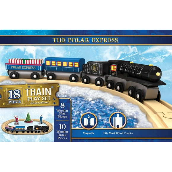 MasterPieces Wood Train Sets - The Polar Express 18 Piece Train Set