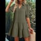 thumbnail image 3 of Vestido Plisado de Corta para Mujer, Verde , Talla XL, 3 of 5