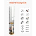thumbnail image 6 of 16-Pole Fishing Rod Holder - Wooden Floor Stand Rack for Garage, Boat & Home Storage - Adjustable Round Base Design for Rods & Reels - Space-Saving Vertical or Horizontal Mount, 6 of 10