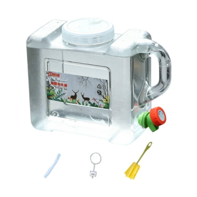 Contenedor agua para camping con grifo, garrafa gran capacidad para almacenar agua, cubo para exteriores, ideal para caravanas, senderismo, 5 litros