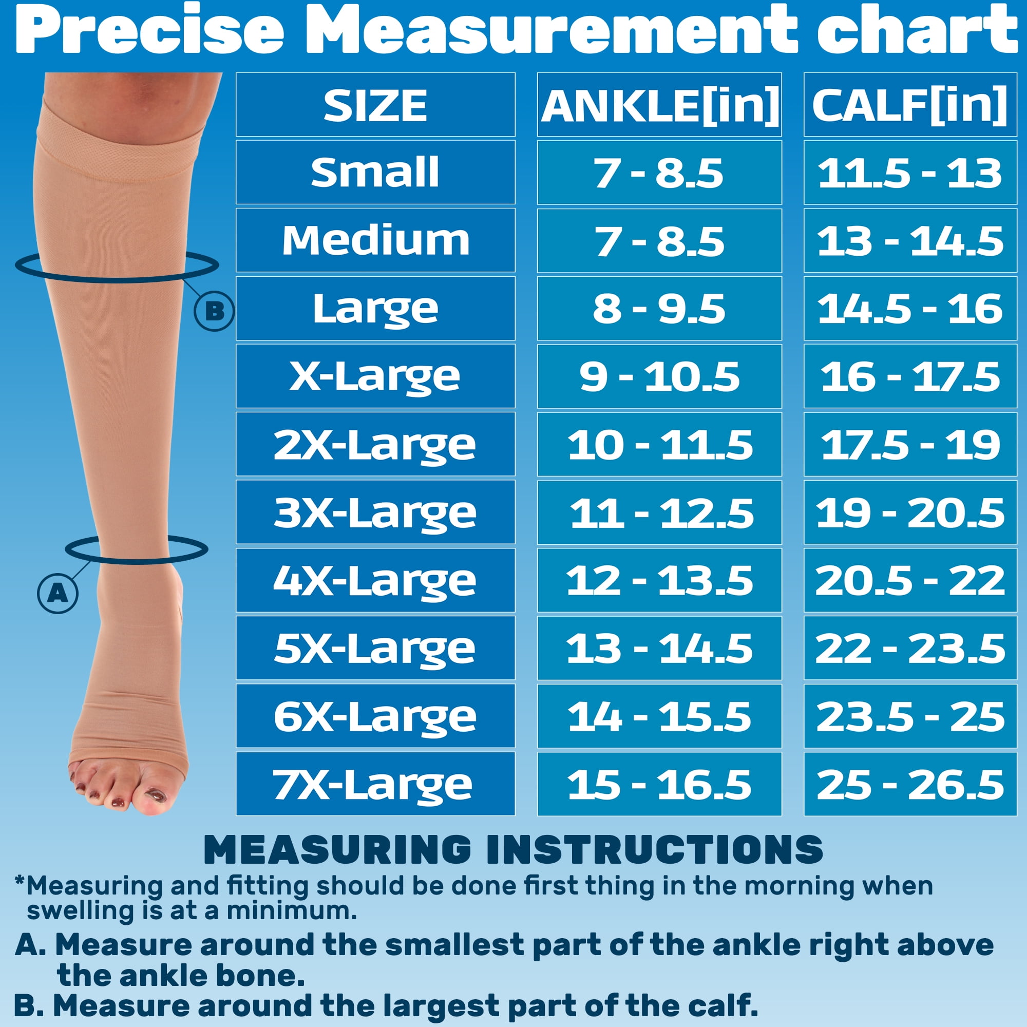 Made in USA - Unisex Open Toe Compression Stockings 20-30mmHg - Beige, Medium