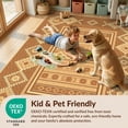 thumbnail image 4 of Design&I 8'x10' Washable Area Rug Sleek Flatweave Pet Friendly Look Ru Interlocking Boho Border Door Front Doormat Entryway Flowing for King Size Bedroom, Under Bed, 4 of 7