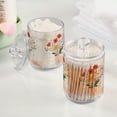 thumbnail image 2 of Yayeee 2 Pack Qtip Holder Bathroom Cotton Swab Canister with Lid Clear Dispenser Set, Gray Cute Flower, 2 of 6