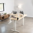 thumbnail image 2 of VIVO Electric 77" x 71" Corner Stand Up Desk, Light Wood Table Tops, White Frame, 2 of 8