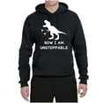 thumbnail image 2 of Wild Bobby, Unstoppable T Rex Funny, Pop Culture, Unisex Graphic Hoodie Sweatshirt, Black, Small, 2 of 4