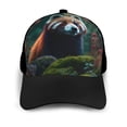 thumbnail image 3 of Naloa Forest Plant Raccoon Adult adjustable Print Baseball Hat, Patchwork curved brim baseball capfor Men and Women, One Size, 3 of 5