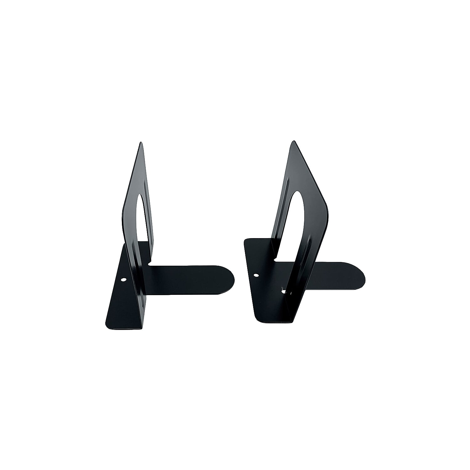 Huron 5' Steel Non-Skid Bookends, Pair, Black