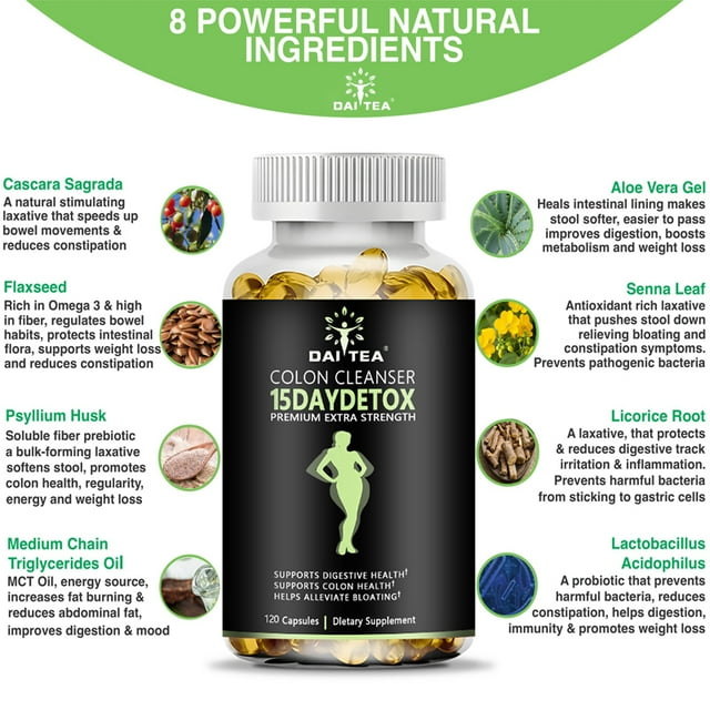 FastActing Colon Cleanser Detox; Healthy Bowel Movement, Laxatives for