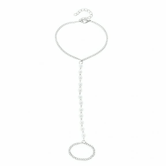 DESIGNICE 925 Silver Women Bracelet Bangle Cuff Finger Rings Harness Hand Chain Jewelry