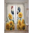 thumbnail image 5 of Sheer Curtains 108 Inches Long 2 Panels Set for Living Room, Bathing Roosters Semi Sheer Curtains for Windows, Farmhouse Sunflower Vintage Burlap Voile Window Treatments Rod Pocket Curtain, 5 of 7