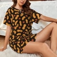 thumbnail image 4 of Logiee Peanuts5 Print Womens Pajamas Set,Short-Sleeve Pajama 2 Piece Sleepwear with Pockets-Large, 4 of 6