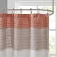 Madison Park Coral Shower Curtain, Striped Faux Silk Bathroom Shower