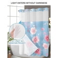 thumbnail image 4 of No Hook Shower Curtain with Snap in Liner,Classic Pink Flower Ripples Waterproof Bath Curtain Double Layers with See Through Top Window,Fantasy Floral Hotel Shower Curtains 72x72in, 4 of 9