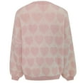 thumbnail image 5 of Womens Valentines Sweater Sweet Heart Crewneck Knit Sweater Long Sleeve Cute Jacquard Pullover Top Winter Pink L, 5 of 8