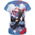 thumbnail image 2 of 4th of July American Flag Bald Eagle Splatter All Over Womens T Shirt, 2 of 2