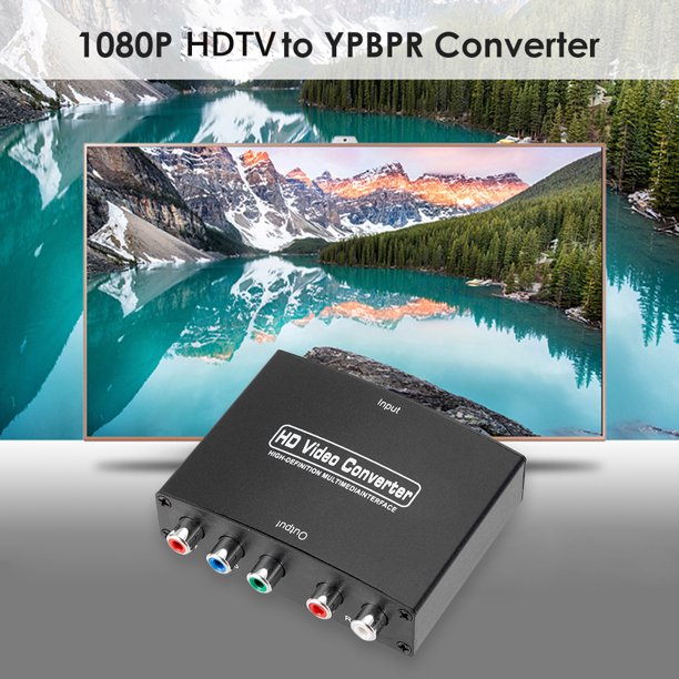 Adaptador de audio y video 1080P compatible con HDMI a YPBPR Component Converter para TV PC (UE)