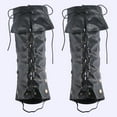 thumbnail image 6 of 2Pcs Medieval Covers Black PU Leather Leg Guards Leather Pirate Boots Wraps Vintage Renaissance Knight Leg Gaiters Costume Accessories for Carnival Warrior Cosplay, 6 of 7