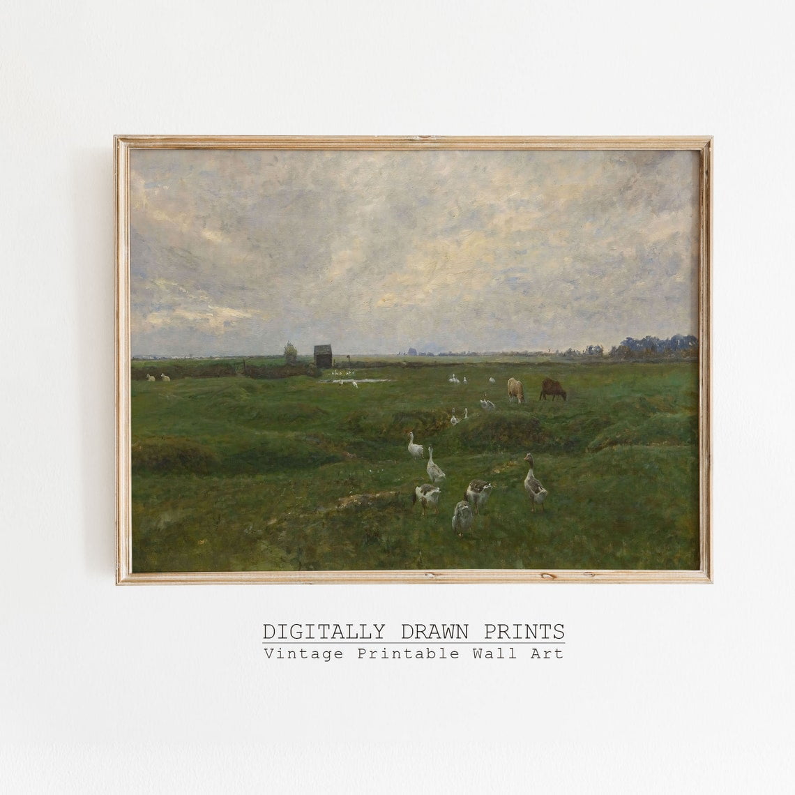 Vintage Landscape Farmhouse Wall Art Antique Living Room And Gallery Wall Decor