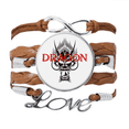 thumbnail image 1 of Alas animales,mitos,dragones. Pulsera de cuero Negro trenzado pulsera de cuerda de amor Unbranded M, 1 of 3