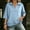 Blue, variant on Women Tops Shirts Solid Lapel Split V Neck Drop Shoulder 3/4 Sleeve Loose Polyester Casual Blouses Multi Color All Season Womens Tops