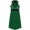 thumbnail image 5 of Alvivi Kids Girls Shiny Ballet Lyrical Praise Dance Dress Tunic Sleeveles Gymnastics Leotard Dark Green 12, 5 of 7