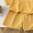 thumbnail image 4 of Toddler Baby Boy Clothes 2Pcs Summer Outfits Short Sleeve Solid Polo T Shirts and Shorts Sweatsuit Set,Yellow 9-10 Years, 4 of 4