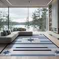thumbnail image 2 of ODIKA Nautical Compass Striped That Couch Navy Vintage Kind Costal Non-Slip Flatwoven for Living Room, Under Sectional, Family, 2 of 7