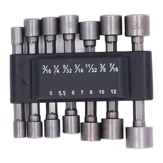Juego de 14 destornilladores de tuercas de potencia, juego de brocas de acero 40CR, adaptador de vaso de vástago hexagonal para bricolaje de 1/4 pulg.