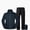 Black, variant on Afuyipoi Unisex Waterproof Rain Suit Hooded Raincoat Set Beige L