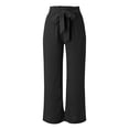 thumbnail image 3 of Pantalones con forro polar Gibobby para mujer pierna ancha cintura ajustable sueltos cómodos con bolsillo Negro XL, 3 of 5