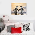 thumbnail image 3 of PRATYUS  Modern Wild Animal Painting Canvas Prints African Penguin On The Sandy Beach Picture Wall Art for Home Decor Artwork 20x16 Inch, 3 of 3