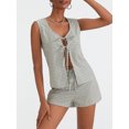 thumbnail image 6 of Michellecmm  Women Plaid Set, Sleeveless Tie-up Tank Top with Elastic Waist Shorts, 6 of 9