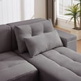 thumbnail image 4 of Gexpusm 76" Pull Out Sofa Modern Corduroy L-Shaped Couch with 4 Storage Spaces and Pillows,Gray, 4 of 10