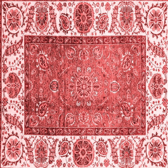 Ahgly Company Indoor Square Oriental Red Traditional Area Rugs, 5' Square